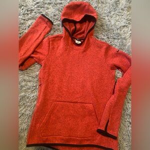 Nike Women's Red Heathered Crewneck Hoodie with Black Trim